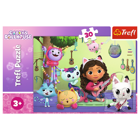 Kočičí dům Gabi a její rozkošný domeček Puzzle 27 x 20 cm 30 dílků 3+ Trefl