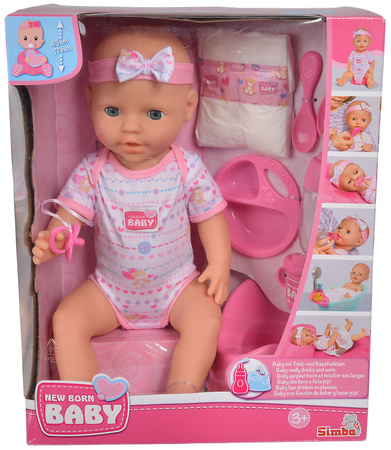 New Born Baby Funkční dětská panenka pije moč 43 cm