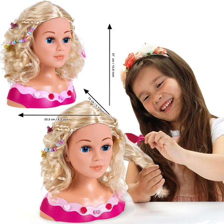 Velká hlava Hair Styling Doll Kadeřník Princezna Coralia Princezna Coralie + make-up paleta pro děti