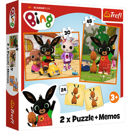 Puzzle 2v1 Memory Bing s přáteli Trefl 3+