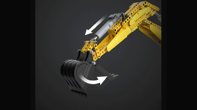 Cada C61082W Funkční RC cihly Bořek construction 1702 el. + Systém napájení pro dálkové ovládání rýpadla C61082W