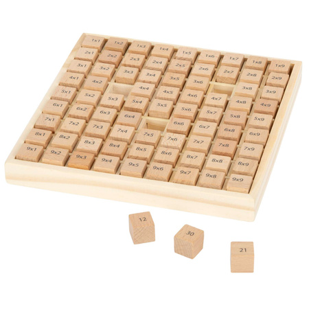 Malá dřevěná tabulka pro násobení
