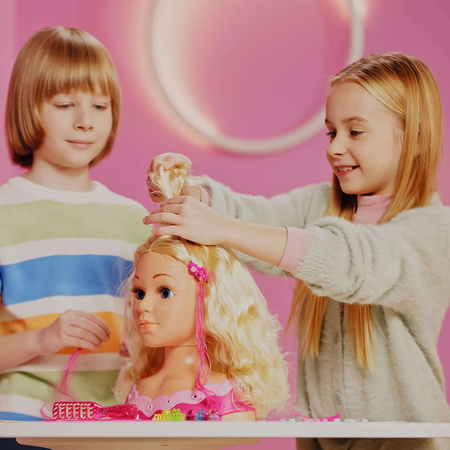 Velká hlava Hair Styling Doll Kadeřník Princezna Coralia Princezna Coralie + make-up paleta pro děti