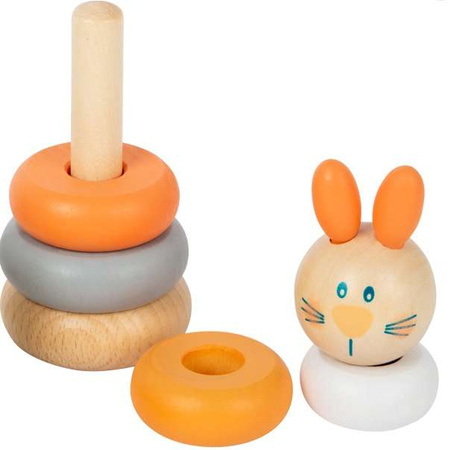 Dřevěná věž Králíček Pyramida z kruhů Puzzle Montessori Small Foot