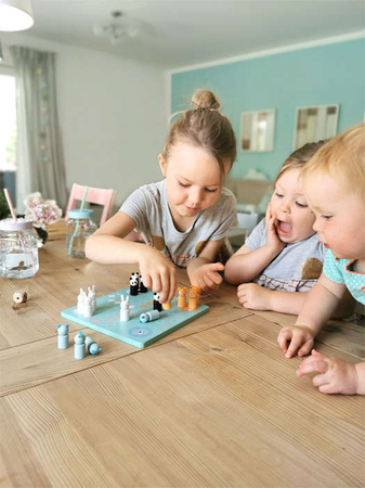 Malá nožní hra Ludo Animals Pastelová dřevěná hra Chinaman's Game