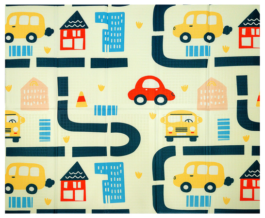 Humbi Oboustranná skládací vzdělávací pěnová podložka XPE 200x180x1 Miarka Streets