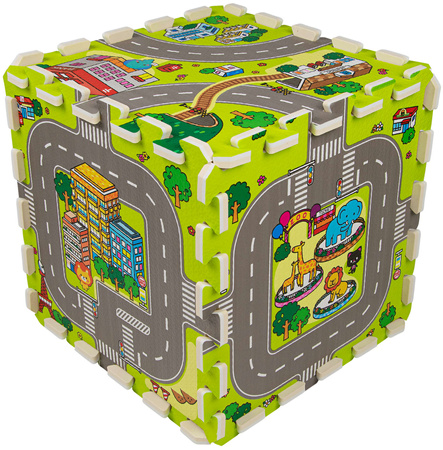 Humbi Puzzle piankowe Mata piankowa Miasto Uliczki 31,5 x 31,5 x 1cm 9 szt.