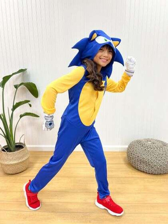 Dětský karnevalový kostým ježka Sonica ve věku 10-12 let