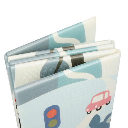 Humbi Tlustá vzdělávací podložka 2W1 z XPE pěny 200x180x1 pastelová silnice stromy jelen kontrastní obrázky