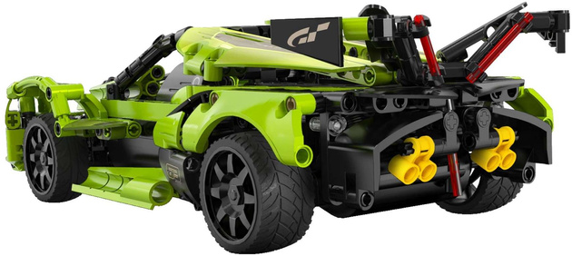 CaDA Construction Blocks Dálkově ovládané velké sportovní auto Green Blade Car 432 kusů RC Dual Mode
