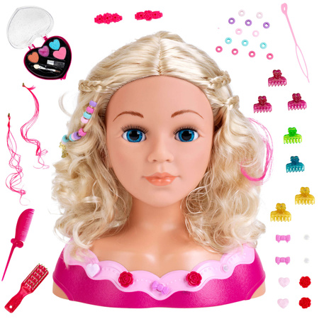 Velká hlava Hair Styling Doll Kadeřník Princezna Coralia Princezna Coralie + make-up paleta pro děti