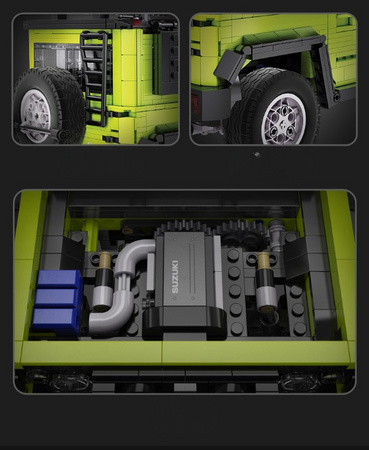 CaDA Stavební kostky velké zelené Off Roader 2v1 Suzuki Jimny 1803 kusů 8+