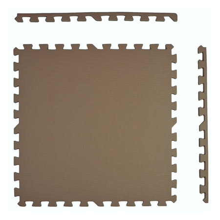 Pěnová podlahová rohož Puzzle vodotěsné bezpečné 3 ks. měď 62 x 62 x 1 cm Humbi