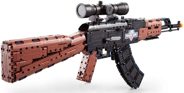 Konstrukční kostky CaDA gun AK-47 Kalašnikov realistická útočná puška 738 dílků 8+