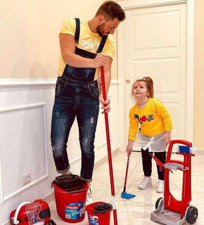 Vileda úklidový vozík sada hraček úklidové pomůcky pro děti 3+ Klein