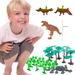 Jurský svět velká sada dinosaurů, figurky v kontejneru, 55 dílků