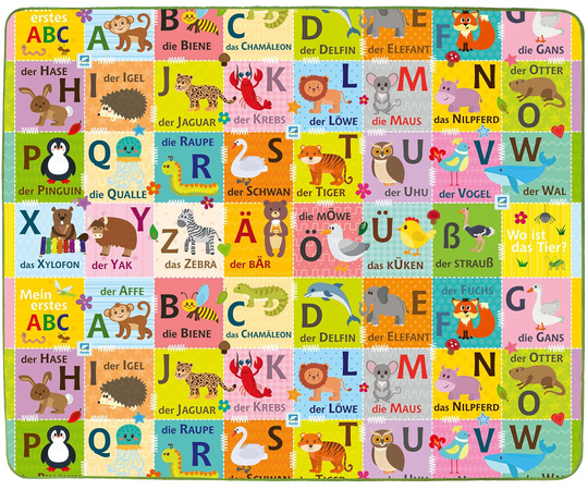 Humbi oboustranná výuková pěnová podložka s německou abecedou EPE 180x150x1 cm