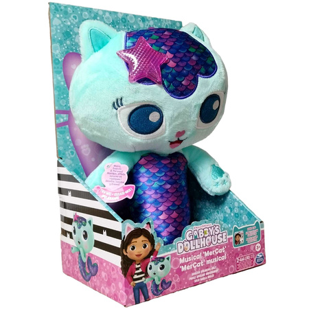 Gabi Mermaid Cat House plyšový interaktivní plyšový maskot kočka mořská panna 35 cm Světlo a zvuk