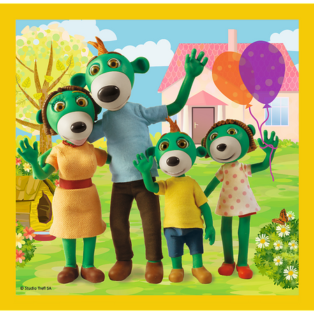 Trefl 34850 Puzzle 3v1 Rodina Treflíkových