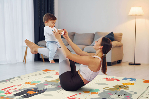 Humbi Oboustranná skládací vzdělávací pěnová podložka XPE 200x180x1 Miarka Streets