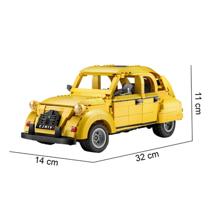 CaDA Stavební kostky žluté Citroen 2CV Town Car 1238 kusů