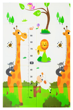 Humbi Oboustranná skládací výuková podložka z pěnového XPE 120x180x1cm Žirafy, Miarka, Medvídci, Lišky, Sárinky