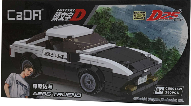 CaDA Stavební kostky Toyota AE86 Trueno Initial D Černobílé závodní auto 280 kusů
