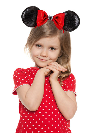 Disney Minnie Mouse kostým, flitrová čelenka do vlasů s mašlí