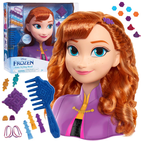 Disney princezna česání a styling hlavy panenky Anna Ledové království +příslušenství 