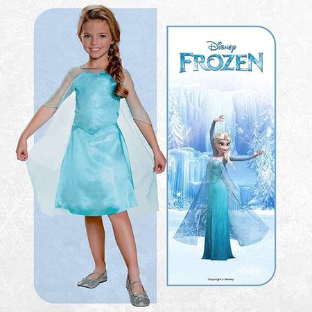 Disney Ledové království kostým, karnevalový kostým Elsa 124-135 cm (7-8 let)