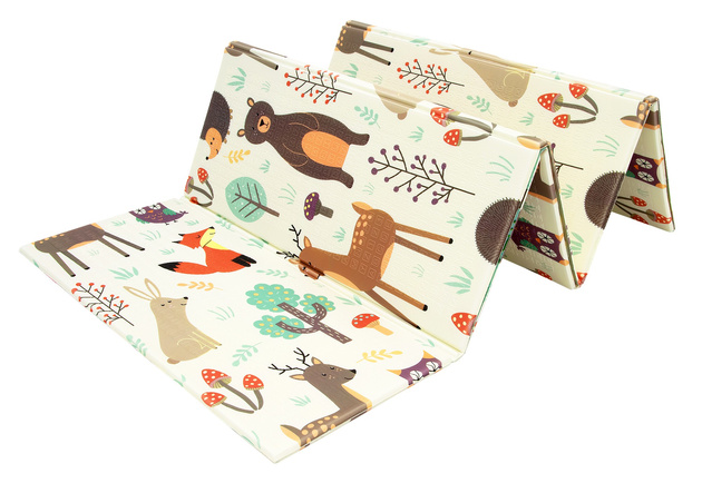 Humbi Oboustranná skládací vzdělávací podložka z pěny XPE 200x180x1 lesní ulice