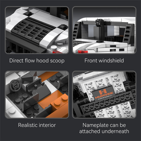 Stavební bloky CaDA malé auto Humvee bílé terénní vozidlo 328 kusů