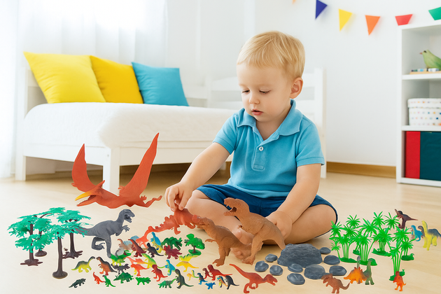 Jurský svět velká sada dinosaurů, figurky v kontejneru, 55 dílků