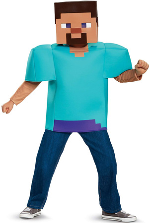 Kostým Minecraft, karnevalový kostým Steve 124-136 cm (7-8 let)