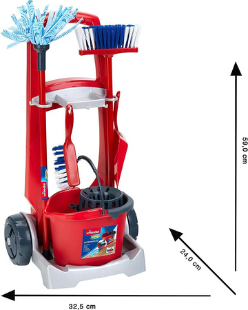 Úklidový vozík se stojícím vysavačem Vileda pro děti Klein