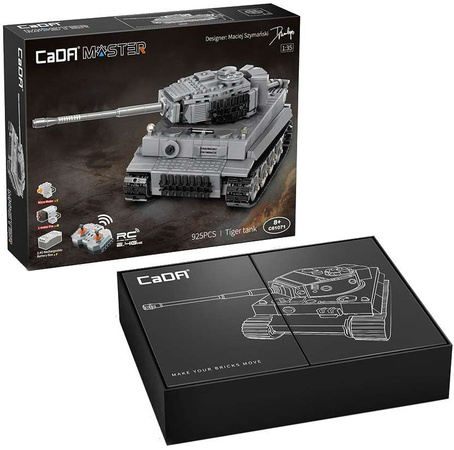 CaDA Construction Blocks Tiger Grey RC Tank na dálkové ovládání 925 dílků