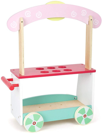 Malý dřevěný vozík na zmrzlinu s nohama Zmrzlinový salón