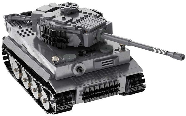 CaDA Construction Blocks Tiger Grey RC Tank na dálkové ovládání 925 dílků