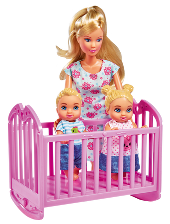 Sada do dětského pokoje Steffi Panenka Love s rodinným kočárkem a boby + příslušenství