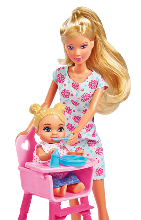 Sada do dětského pokoje Steffi Panenka Love s rodinným kočárkem a boby + příslušenství