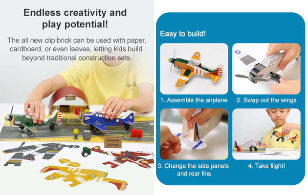 CaDA stavebnice Mighty papír a cihly letadla sada 226 kusů