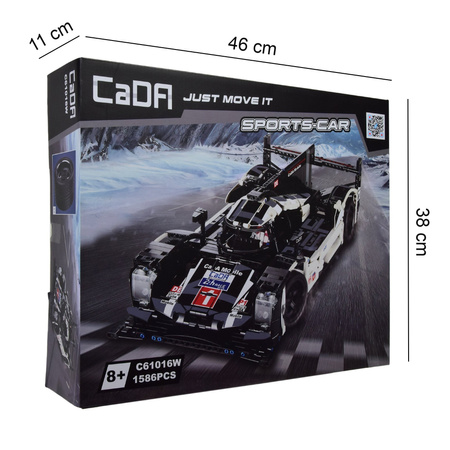 Stavební kostky CaDA Sportovní auto Závodní auto Bílé auto 1586 kusů
