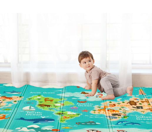 Humbi Oboustranná skládací vzdělávací pěnová podložka XPE 200x180x1 Miarka Streets