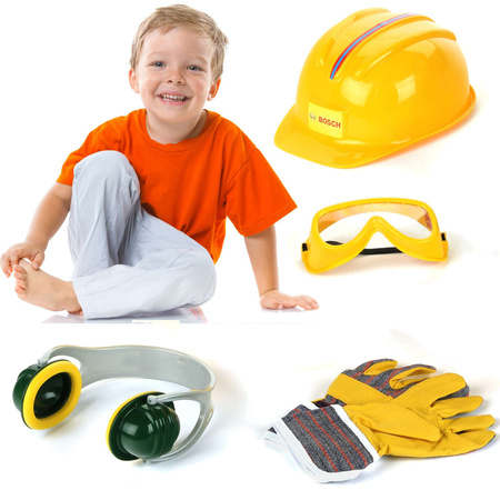 Dřevorubecké nářadí s helmou - sada hraček Klein