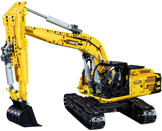 CaDA Stavební kostky Skvělé funkční Bořek žluté stavební auto 1702 dílků