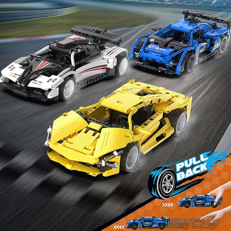 CaDA Stavební kostky 24 cm Lightning Sports Car pull-back 357 dílků