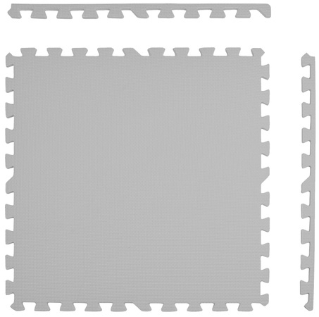 Humbi Velká vzdělávací podložka Silné pěnové puzzle 180 x 180 x 1 cm XXL 9 kusů 62 x 62 x 1 cm Barva šedá krémová grafitová krémová šedá