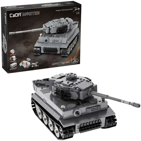 CaDA Construction Blocks Tiger Grey RC Tank na dálkové ovládání 925 dílků