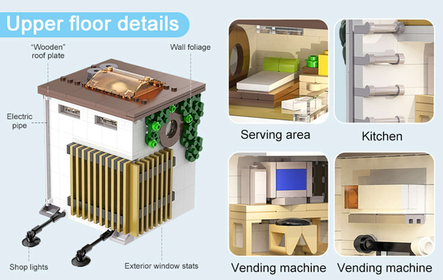 CaDA stavební cihly Japanese Steamed Bun Shop Japanese Steamed Bun Shop 1108 kusů