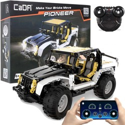 CaDA Building Blocks Pioneer Dálkově ovládaná vláčkodráha bílá RC auto 542 kusů 